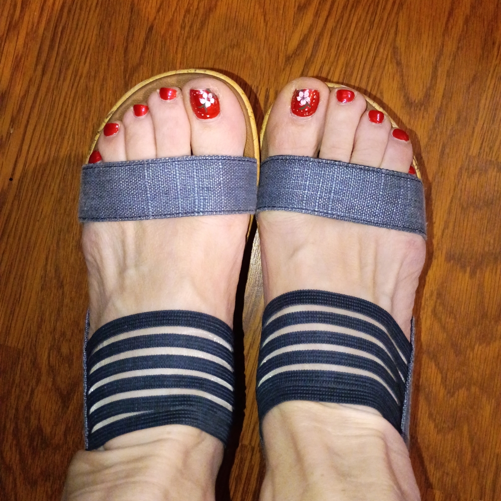 Skechers Blue and Tan Wedge Sandals#813 - Picture 2 of 3